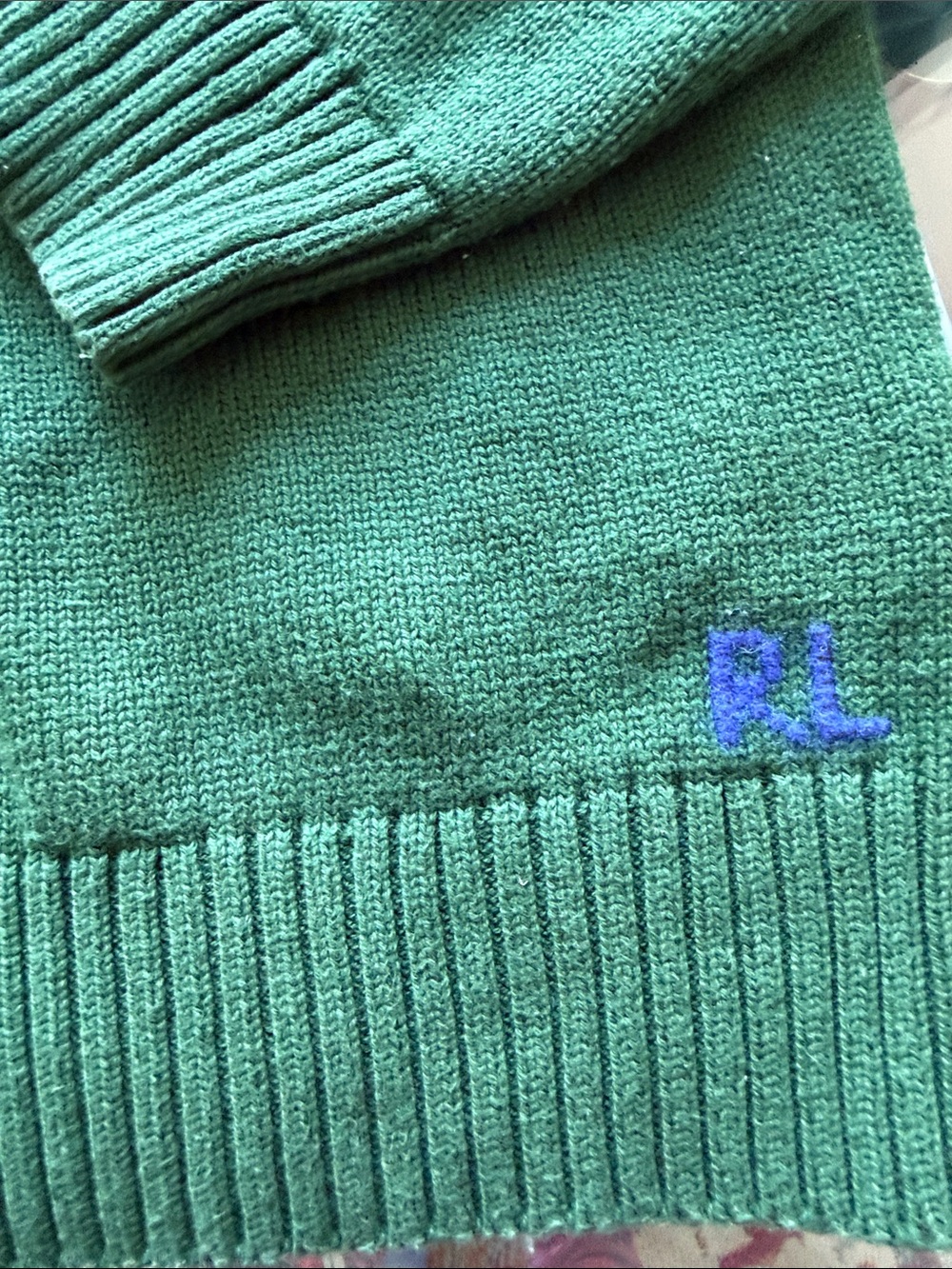 Polo Ralph Lauren English Bulldog Intarsia Knit Green Cotton Boy’s Sweater. XL. - Picture 6 of 6